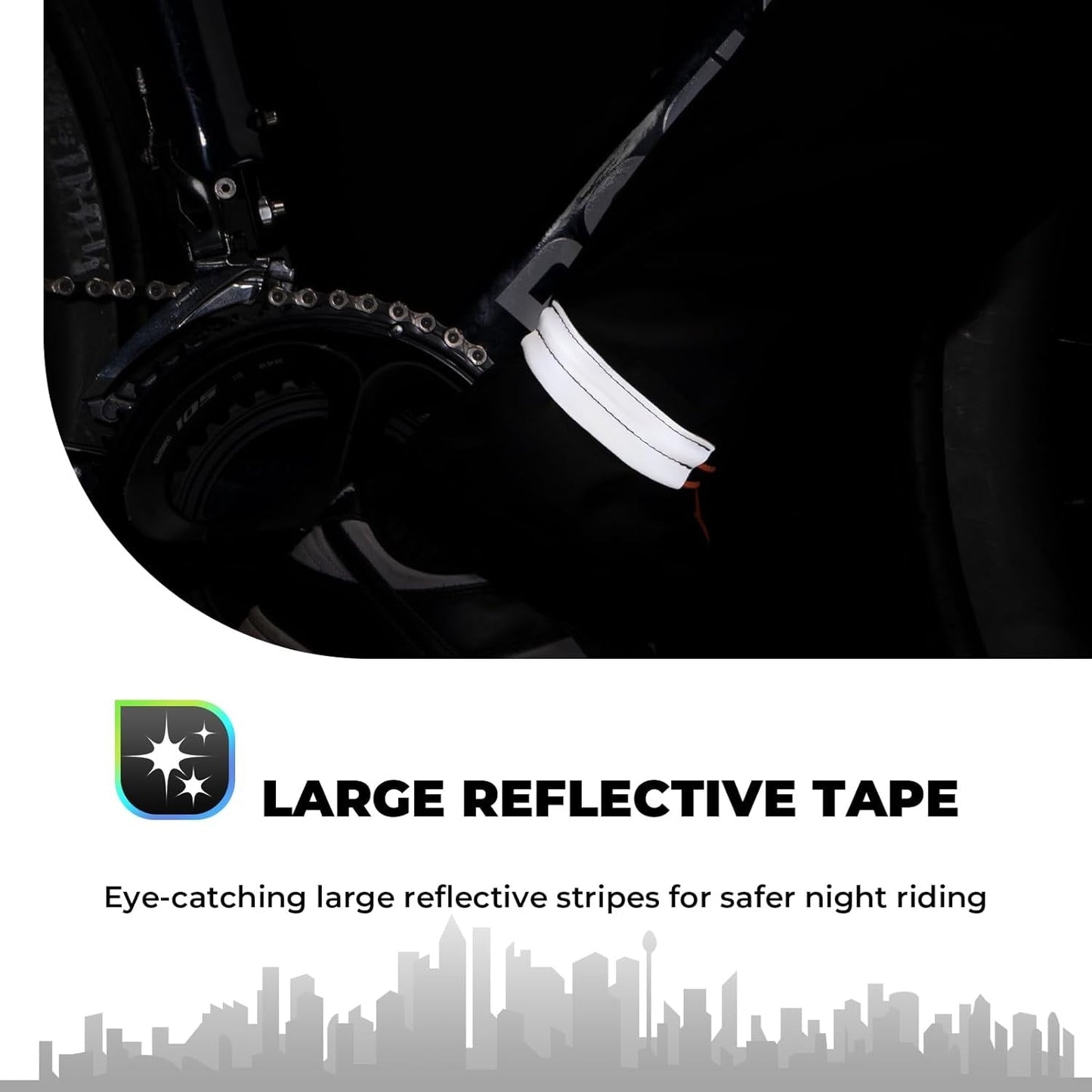 ROCKBROS fényvisszaverő szalag elasztikus nadrágkapcsos kerékpáros nadrágvédő fényvisszaverő nadrágszíj kültéri kocogáshoz, kerékpározáshoz, futáshoz 1 pár