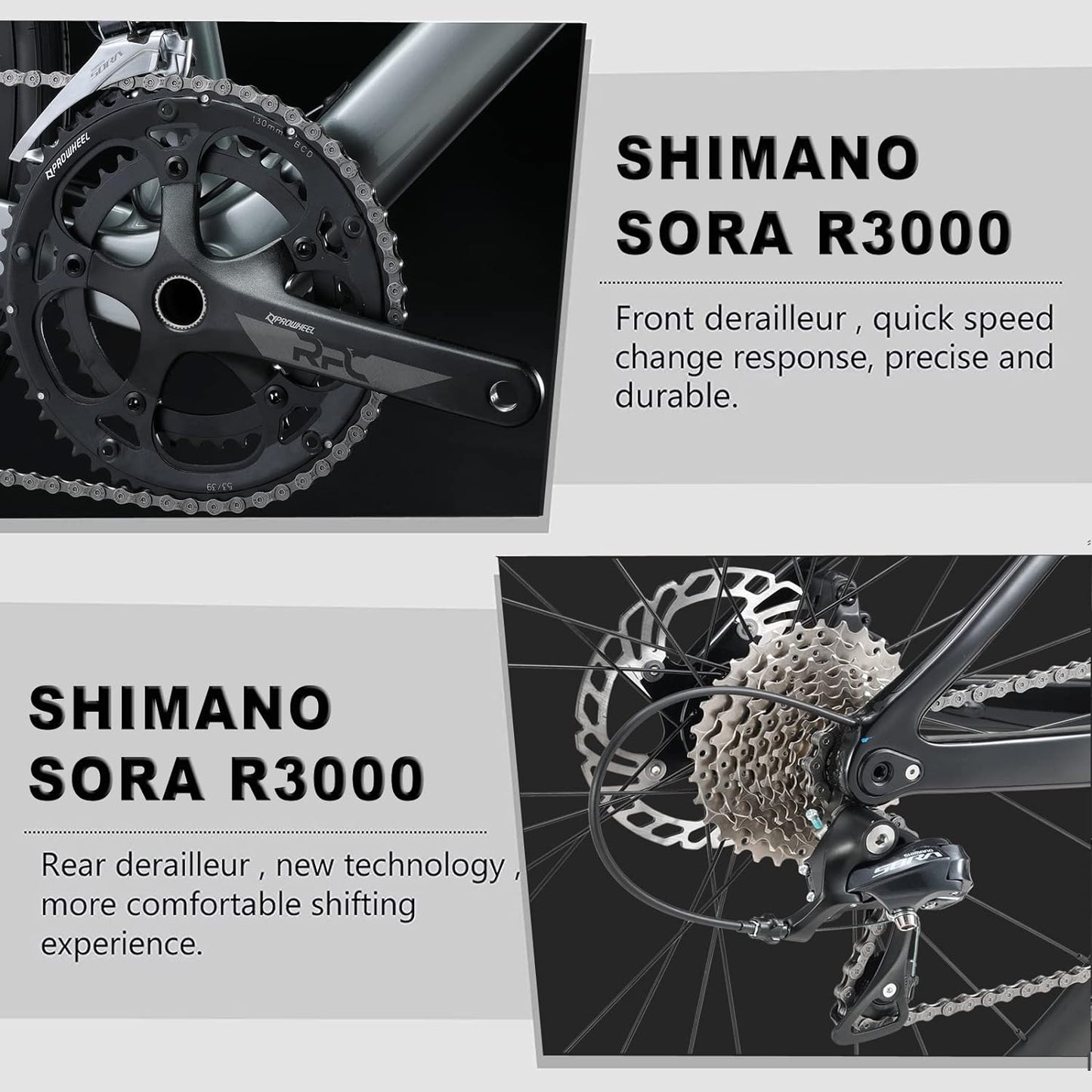 RINOS karbon országúti kerékpár 700C Shimano SORA R3000 18 sebességes Odin1.0