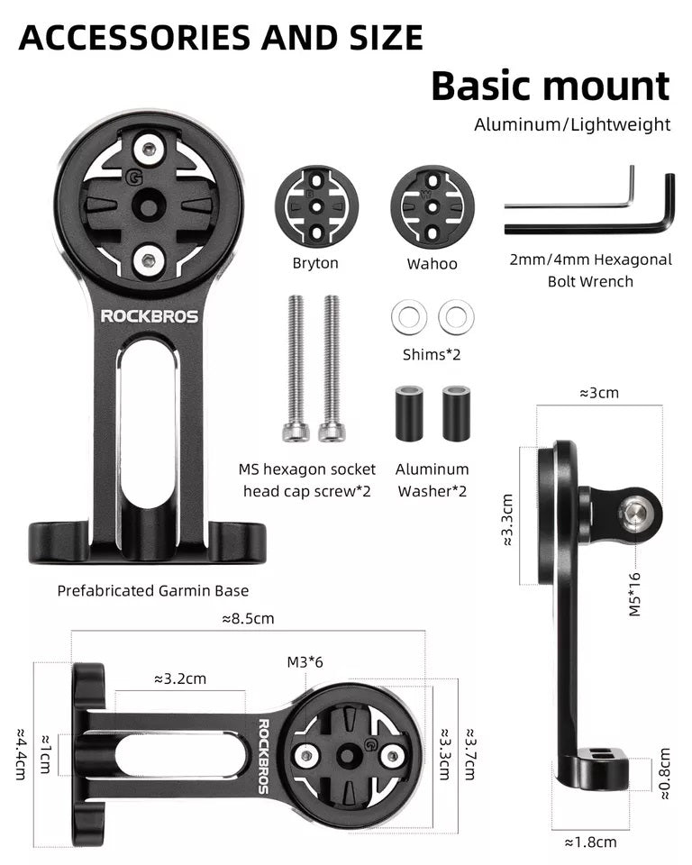 ROCKBROS kerékpáros számítógép tartó Garmin Bryton Wahoo GPS kormánytartó alumíniumhoz