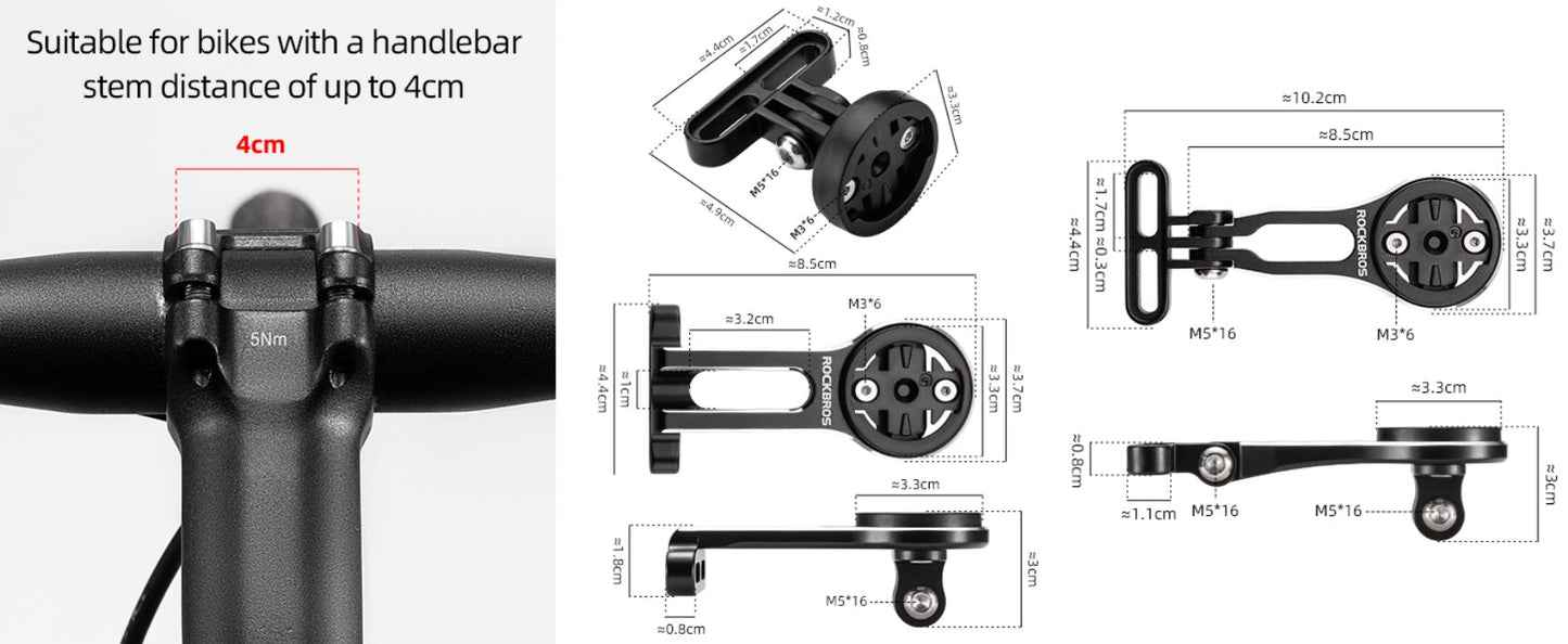 ROCKBROS kerékpáros számítógép tartó Garmin Bryton Wahoo GPS kormánytartó alumíniumhoz