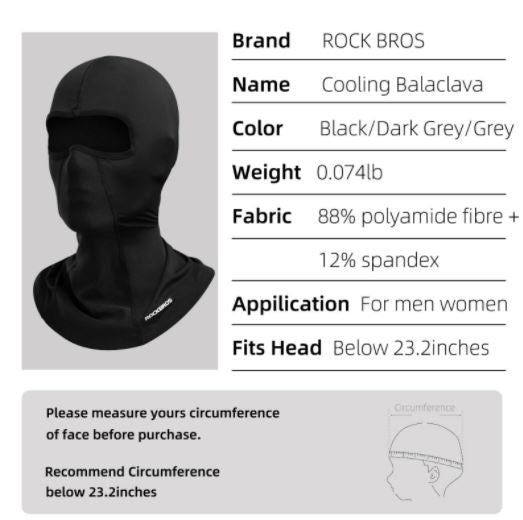 ROCKBROS Storm kapucni Balaclava kapucni női férfi UPF50+ nyári/tavaszi