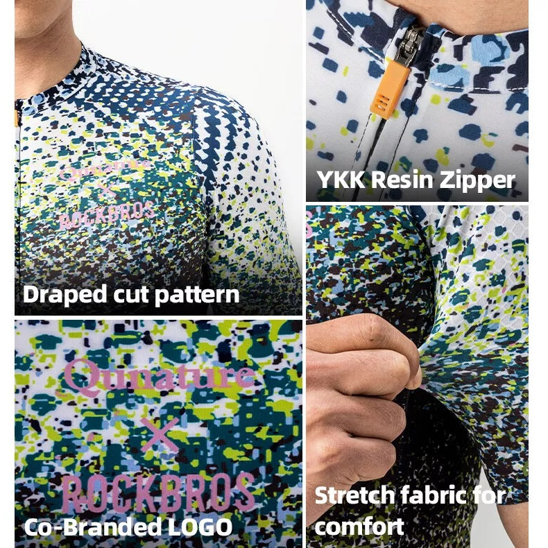 ROCKBROS férfi kerékpáros mez rövid ujjú ing kerékpáros ruházat S-4XL