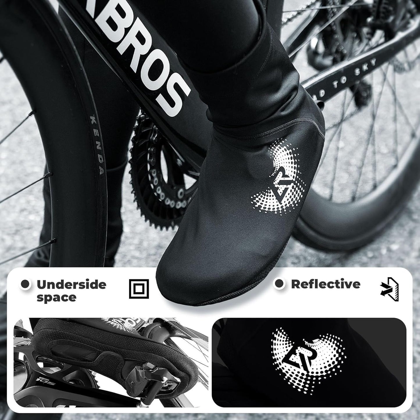 ROCKBROS kerékpár felsőcipők LF1274 meleg cipőhuzatok, vízlepergető, -5-10 fokig alkalmas országúti kerékpáros MTB-hez