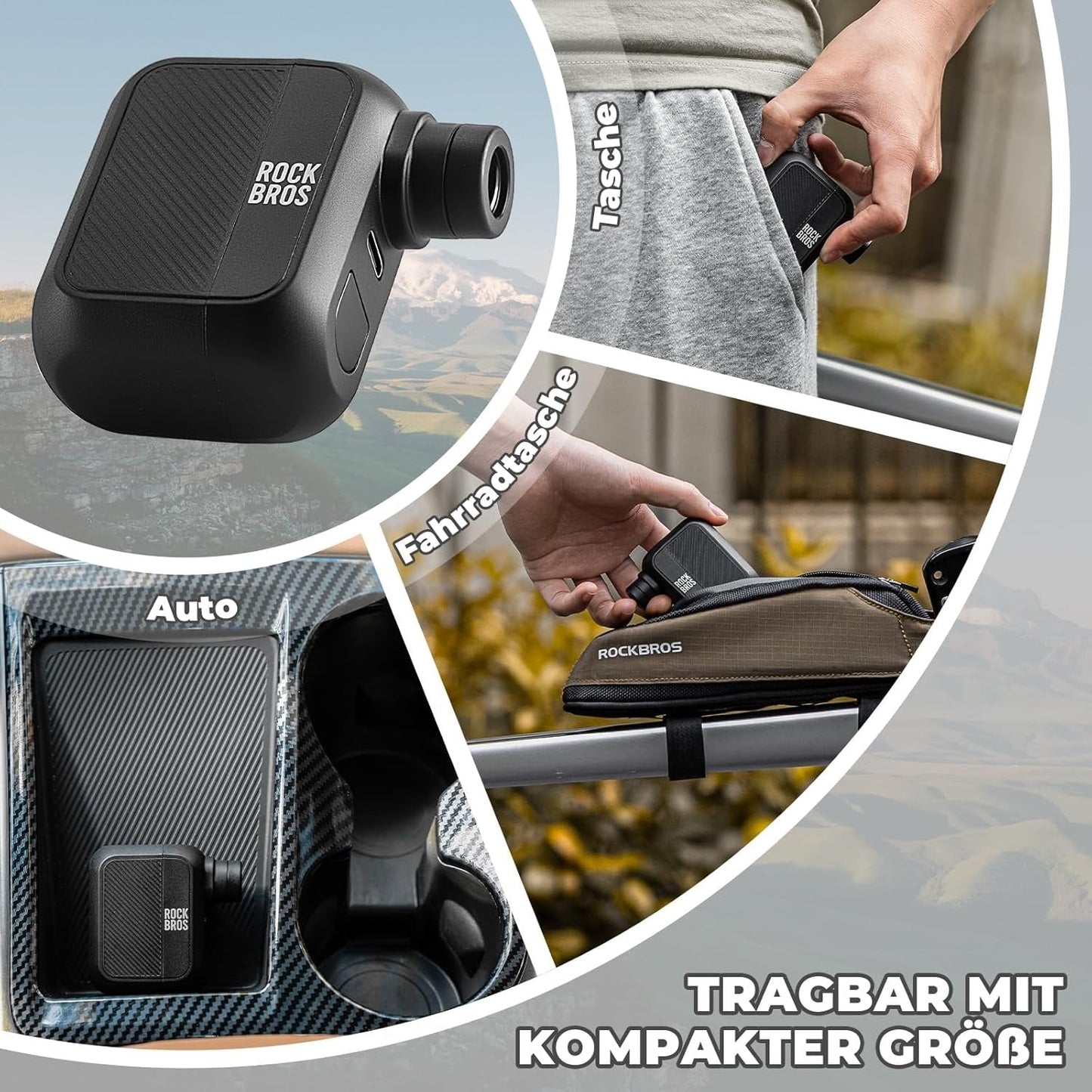 ROCKBROS Mini elektromos kerékpárszivattyú, maximum 100 PSI újratölthető mini szivattyú