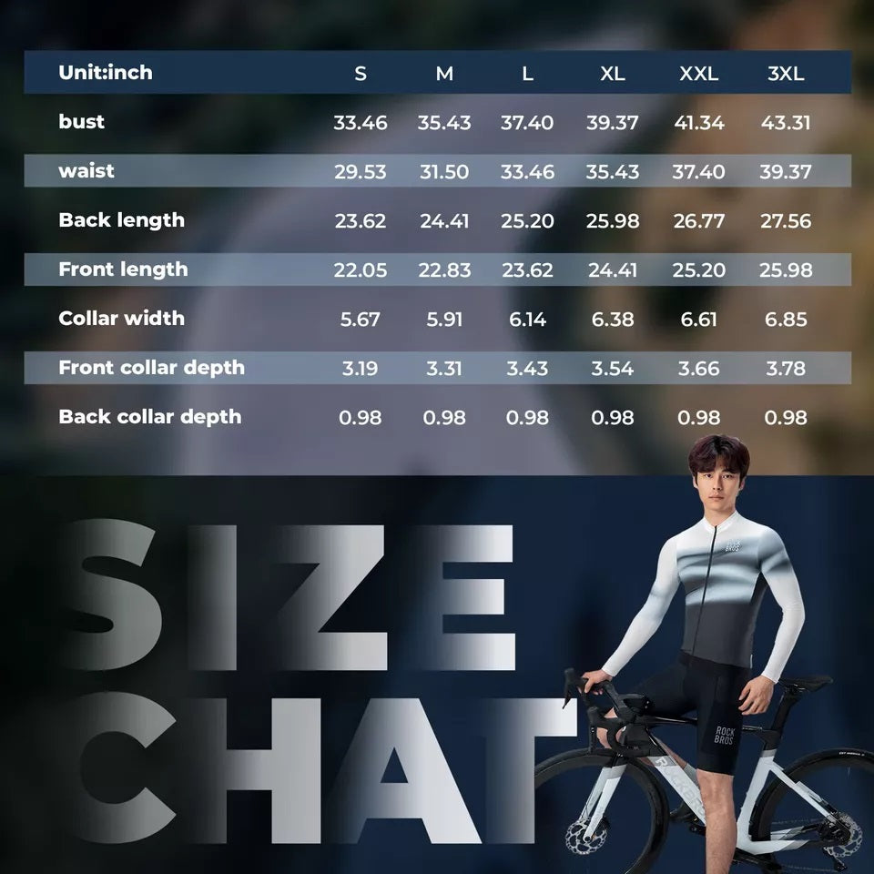 ROCKBROS férfi kerékpáros mez, hosszú ujjú kerékpáros mez, kerékpáros mez kerékpározáshoz, kerékpározáshoz, MTB-hez, országúti kerékpárhoz, kerékpáros ruházathoz, légáteresztő, gyorsan száradó