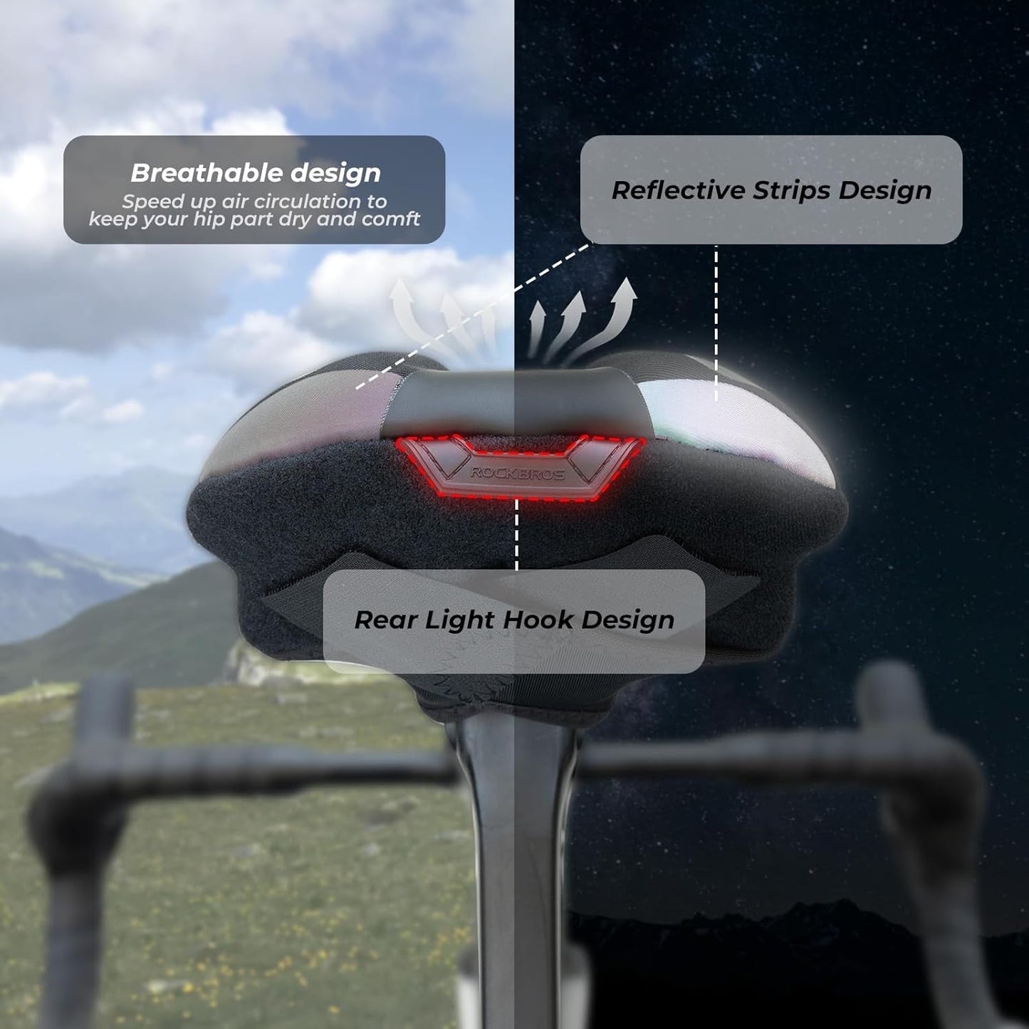 ROCKBROS kerékpáros nyereghuzat gél huzat kerékpárüléshez vízálló nyereghuzatokkal nyeregvédő kerékpár nyereghuzat országúti kerékpáros mountain bike nyereghuzatok férfi és női