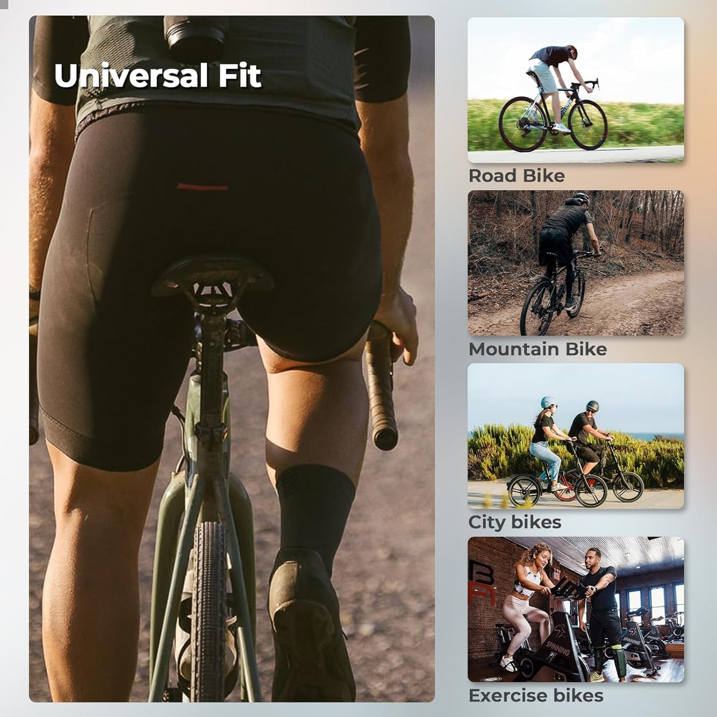 ROCKBROS Gel nyereghuzat kerékpár nyereg zselés huzat párnázott kerékpárülés vízálló nyeregvédővel férfiaknak és nőknek 28 cm x 17,5 cm kék/piros