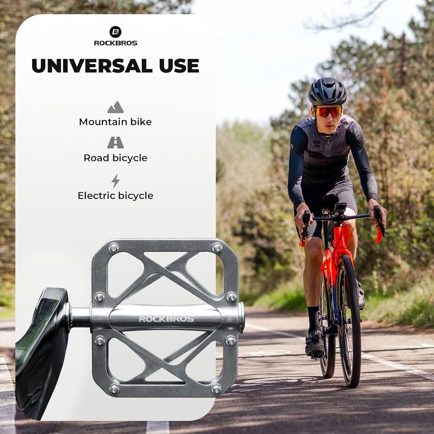 ROCKBROS kerékpár pedálok mountain bike titán ötvözetből 3 csapágyas MTB pedál platform MTB 250g lighthoz