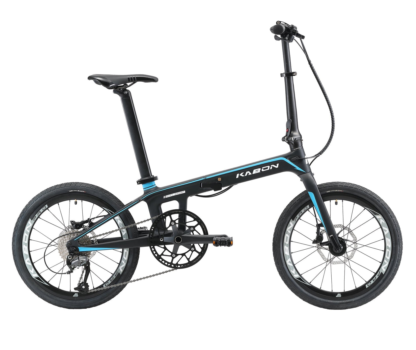 KABON City összecsukható kerékpár Carbon Shimano Altus 9S 20 hüvelykes
