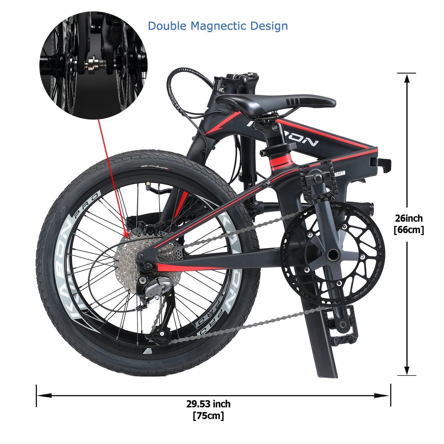KABON City összecsukható bike karbon Shimano Altus 9S 20 colos karbon kerekekkel