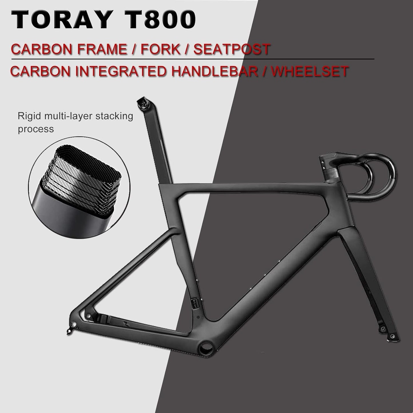 RINOS karbon országúti kerékpár 700C Shimano Ultegra R8000 22 sebességes Odin5.0