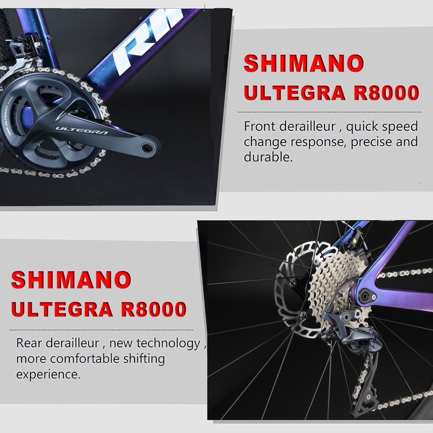 RINOS karbon országúti kerékpár 700C Shimano Ultegra R8000 22 sebességes Odin5.0