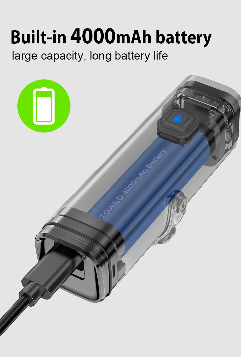 TOWILD CL1000 kerékpáros lámpa éjszakai kerékpározáshoz kompatibilis a Garmin/GoPro Mount 1000 Lumen fényes kerékpáros fényszóróval 4000 mAh akkumulátorral vízálló kerékpáros lámpa ingázókhoz