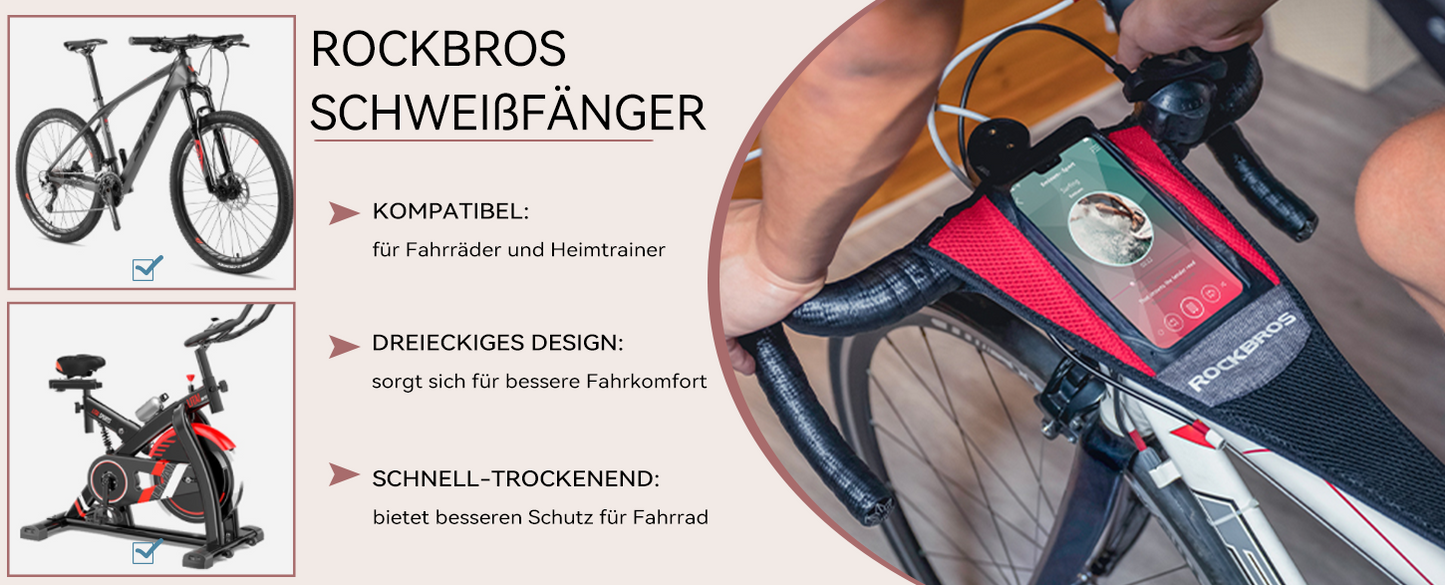 ROCKBROS izzadtságfogó kerékpár edző tartozékokhoz, izzadásgátló, nedvszívó, légáteresztő, gyorsan száradó