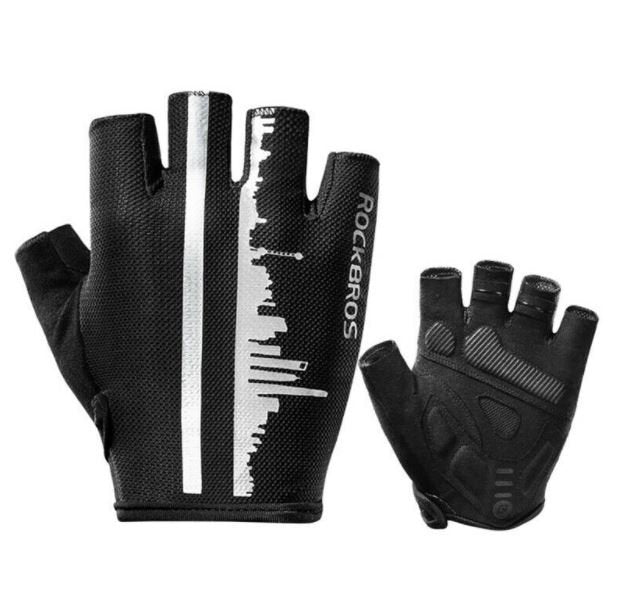 ROCKBROS Half Finger Gloves Outdoor Sports Bicycle Gloves Fényvisszaverő