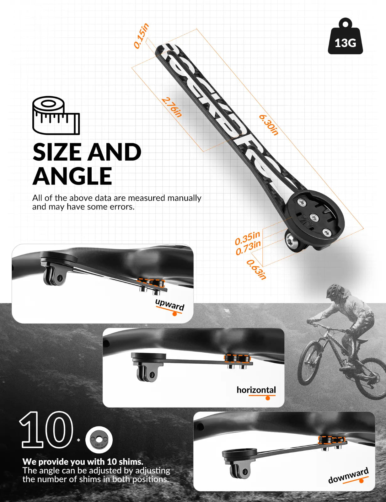 ROCKBROS Kerékpár számítógép GPS rögzítésű Kerékpárlámpa Adapter GoPro Carbon Fiber
