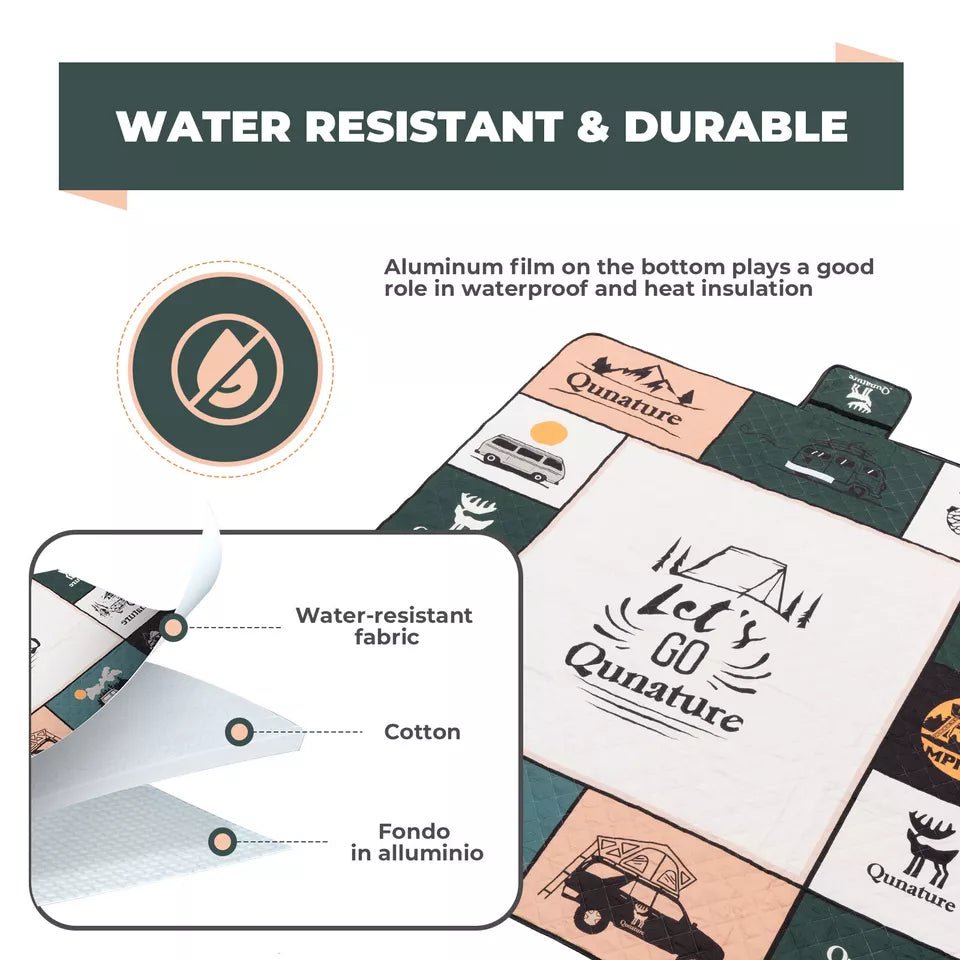 Qunature piknik takaró 200x200 cm kemping takaró piknik szőnyeg kültéri vízálló