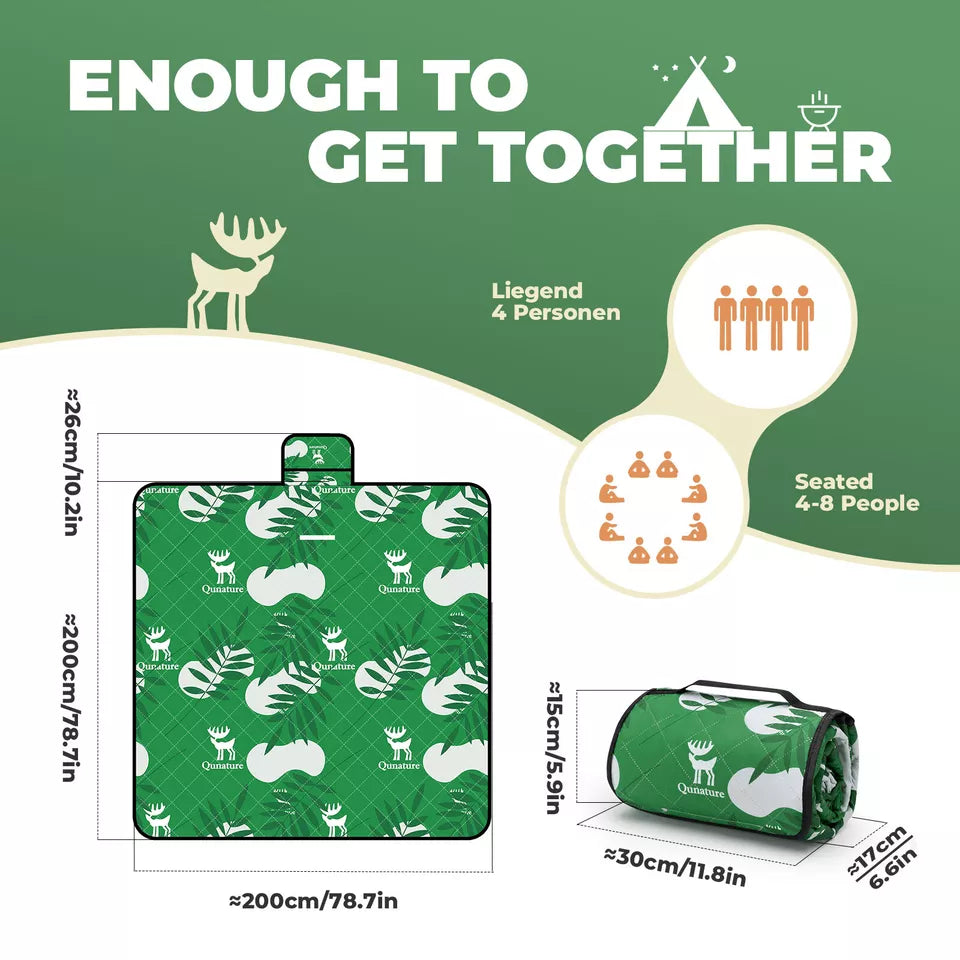 Qunature piknik takaró 200x200 cm kemping takaró piknik szőnyeg kültéri vízálló