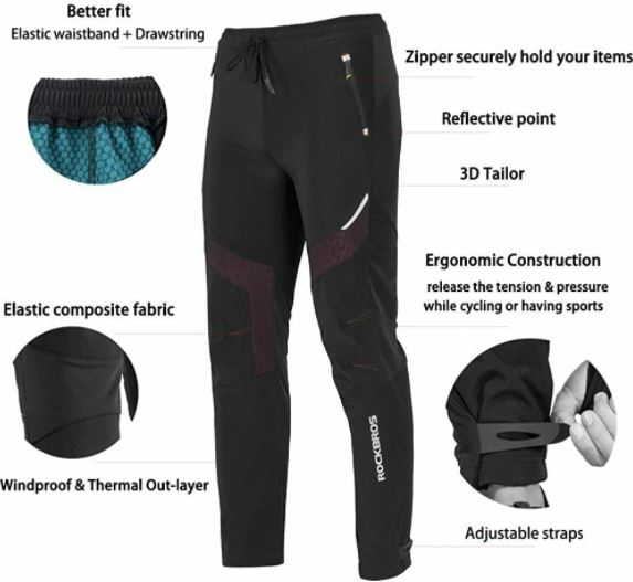 ROCKBROS kerékpáros rövidnadrág szélálló hosszú nadrág Sport kerékpáros rövidnadrág európai méretű M-4XL