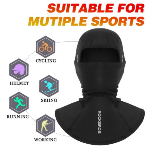 ROCKBROS Balaclava motorkerékpárhoz téli balaclava meleg kerékpározáshoz