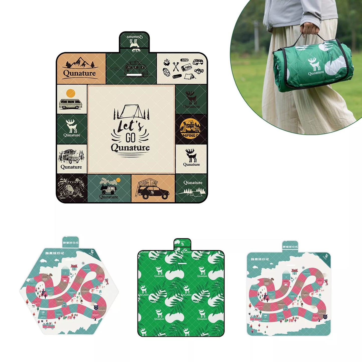 Qunature piknik takaró 200x200 cm kemping takaró piknik szőnyeg kültéri vízálló