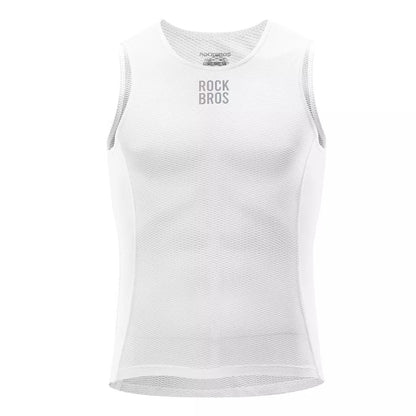 ROCKBROS Undershirt férfi kerékpáros mellény, légáteresztő tankfelső réteg, fehér