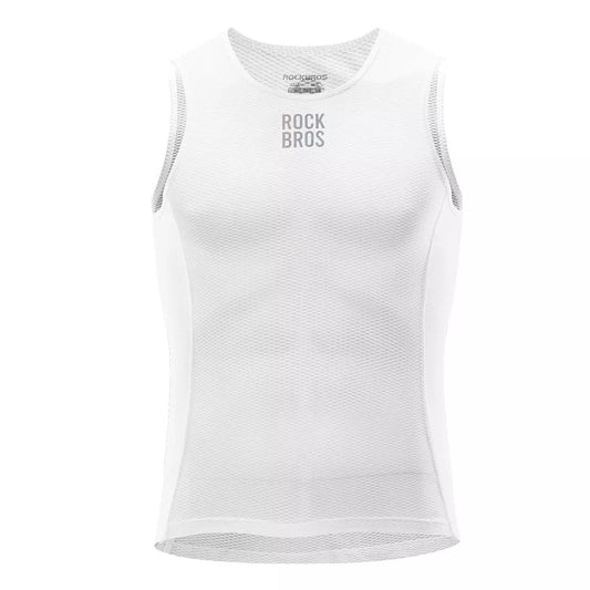 ROCKBROS Undershirt férfi kerékpáros mellény, légáteresztő tankfelső réteg, fehér
