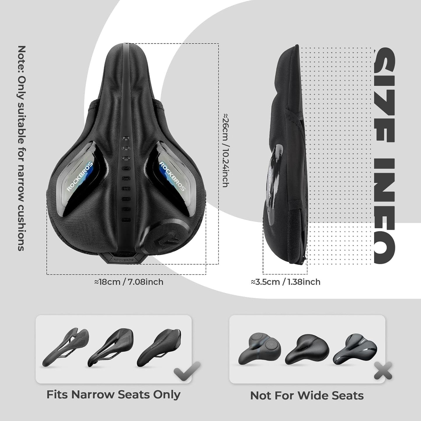 Kerékpár üléshuzat esővédő zselés nyereghuzattal MTB országúti kerékpárhoz e-bike piros/kék