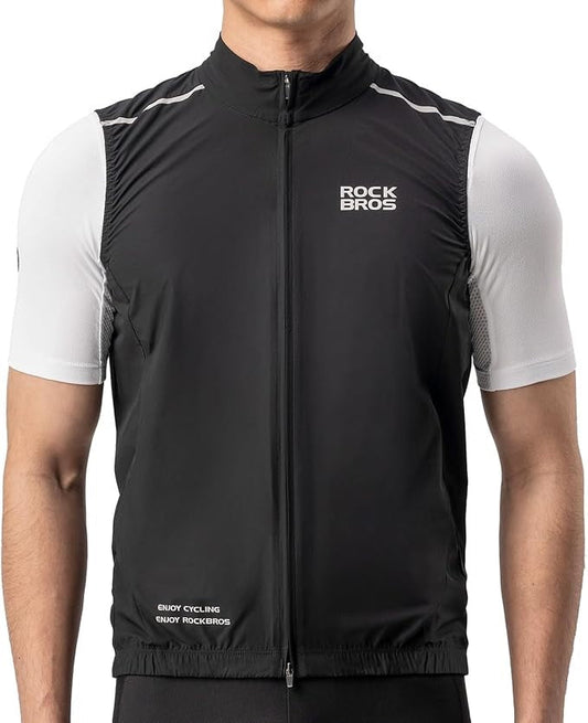 ROCKBROS szélmellény kerékpáros sportmellény szélálló figyelmeztető mellény kerékpáros ujjatlan kabát vízlepergető softshell mellény