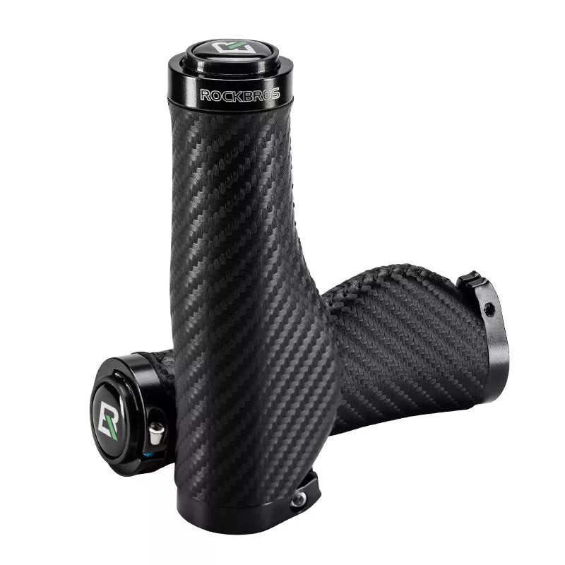 ROCKBROS kerékpár fogantyúk szénmintás kerékpár kormányrúd markolat kettős zár 22,2 mm
