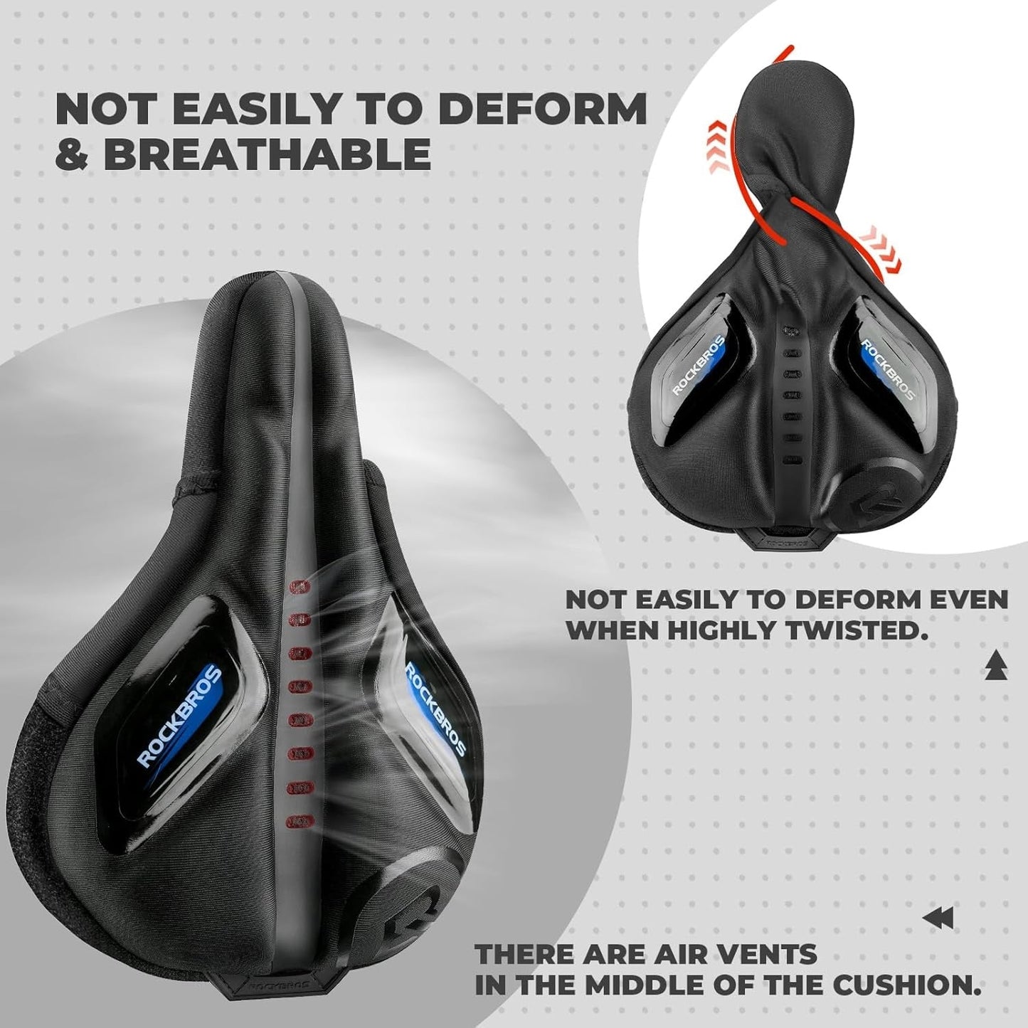 Kerékpár üléshuzat esővédő zselés nyereghuzattal MTB országúti kerékpárhoz e-bike piros/kék