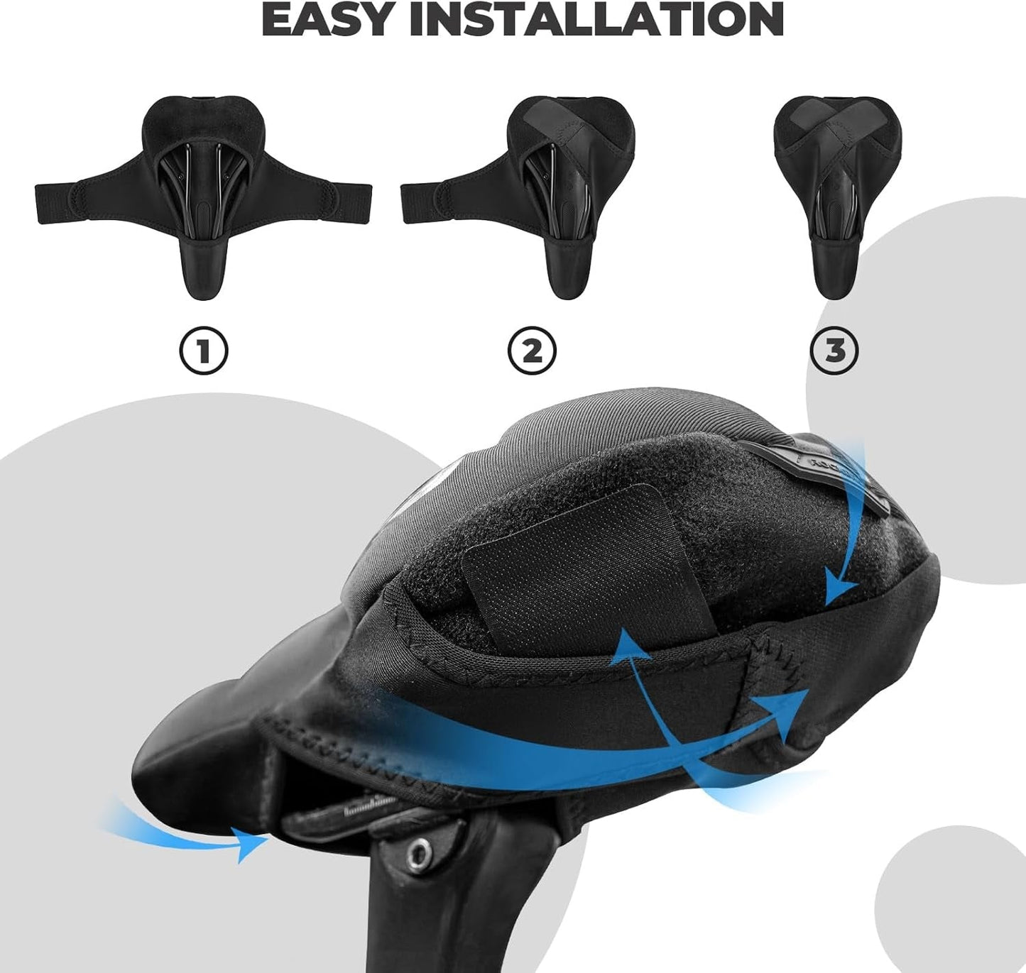 Kerékpár üléshuzat esővédő zselés nyereghuzattal MTB országúti kerékpárhoz e-bike piros/kék