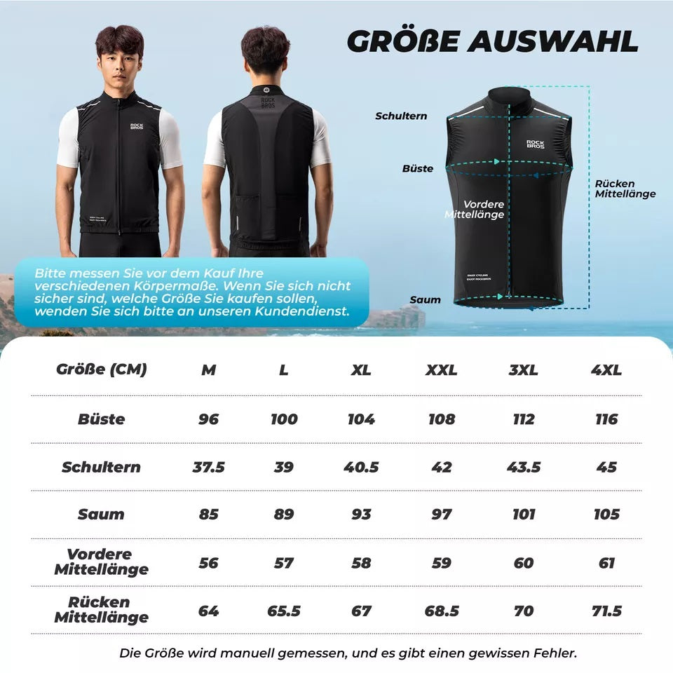 ROCKBROS szélmellény kerékpáros sportmellény szélálló figyelmeztető mellény kerékpáros ujjatlan kabát vízlepergető softshell mellény
