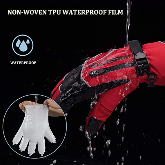 ROCKBROS Winter Gloves Ski Women Férfi Meleg szélálló snowboardozáshoz -20 fok