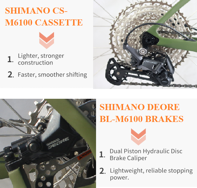 RINOS Gaia2.0 karbon MTB Shimano Deore 12 sebességes Hardtail Rockshox