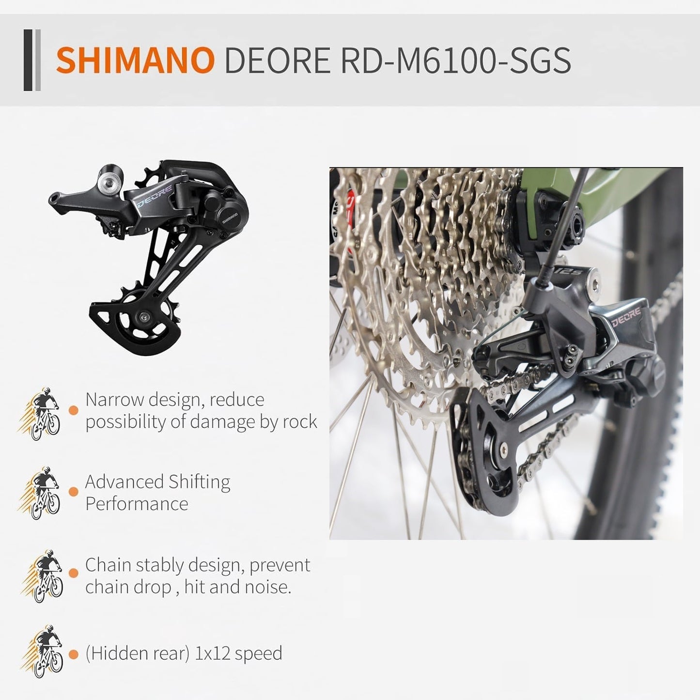 RINOS Gaia2.0 karbon MTB Shimano Deore 12 sebességes Hardtail Rockshox