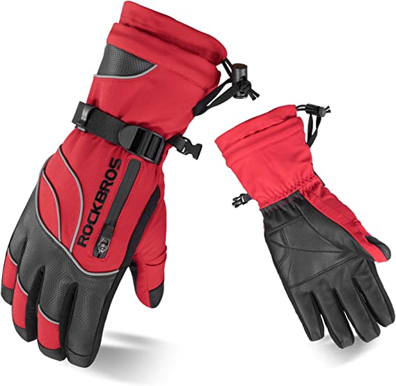 ROCKBROS Winter Gloves Ski Women Férfi Meleg szélálló snowboardozáshoz -20 fok