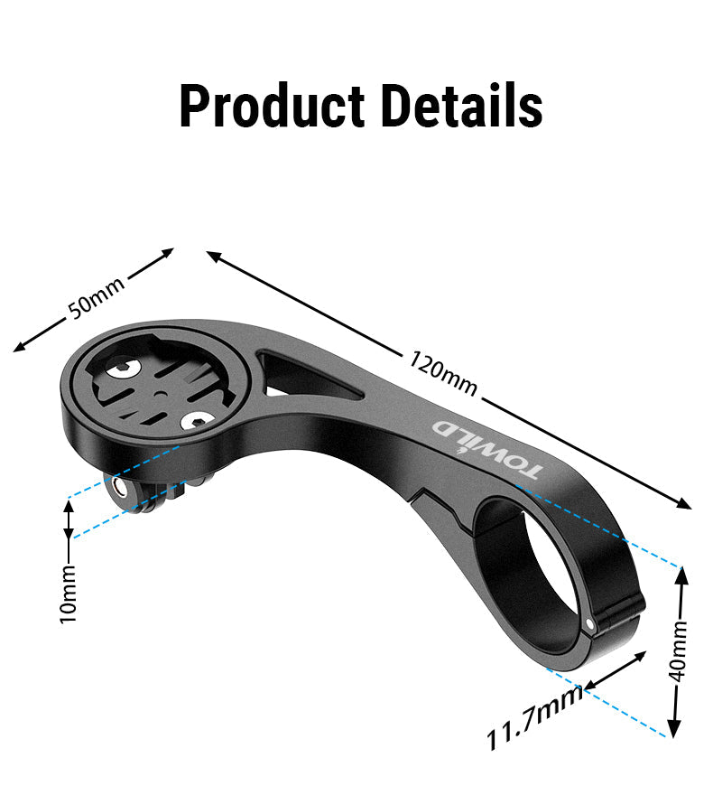 TOWILD AS90 Kerékpárkormány zseblámpa tartó hosszabbító konzol kerékpárkomputer lámpához és GoPro GARMIN XOSS iGPSporthoz