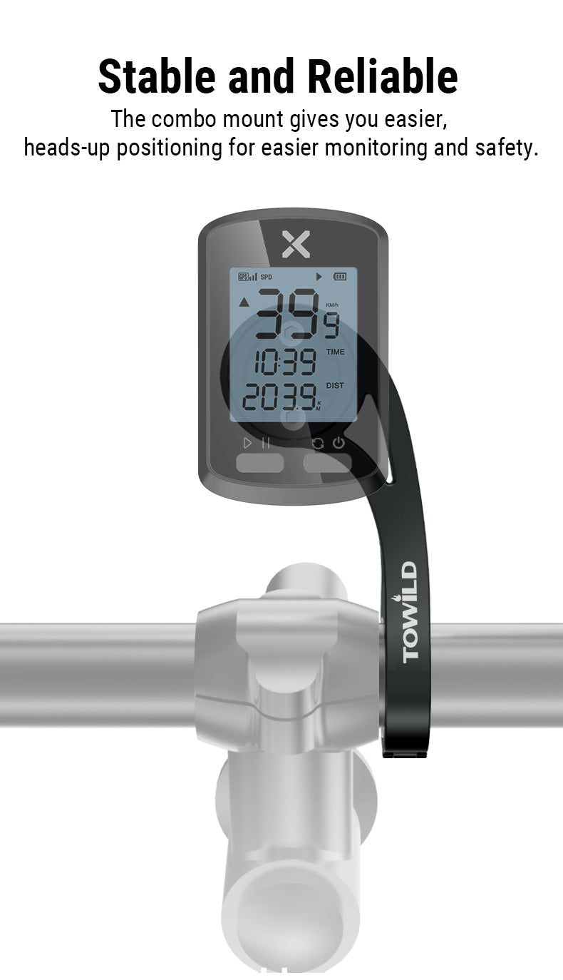 TOWILD AS90 Kerékpárkormány zseblámpa tartó hosszabbító konzol kerékpárkomputer lámpához és GoPro GARMIN XOSS iGPSporthoz