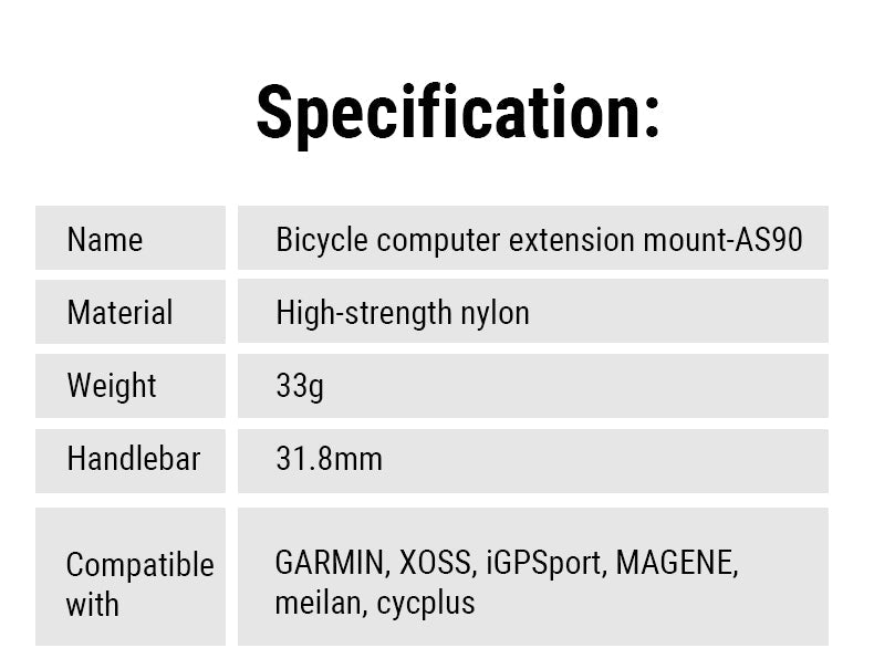 TOWILD AS90 Kerékpárkormány zseblámpa tartó hosszabbító konzol kerékpárkomputer lámpához és GoPro GARMIN XOSS iGPSporthoz