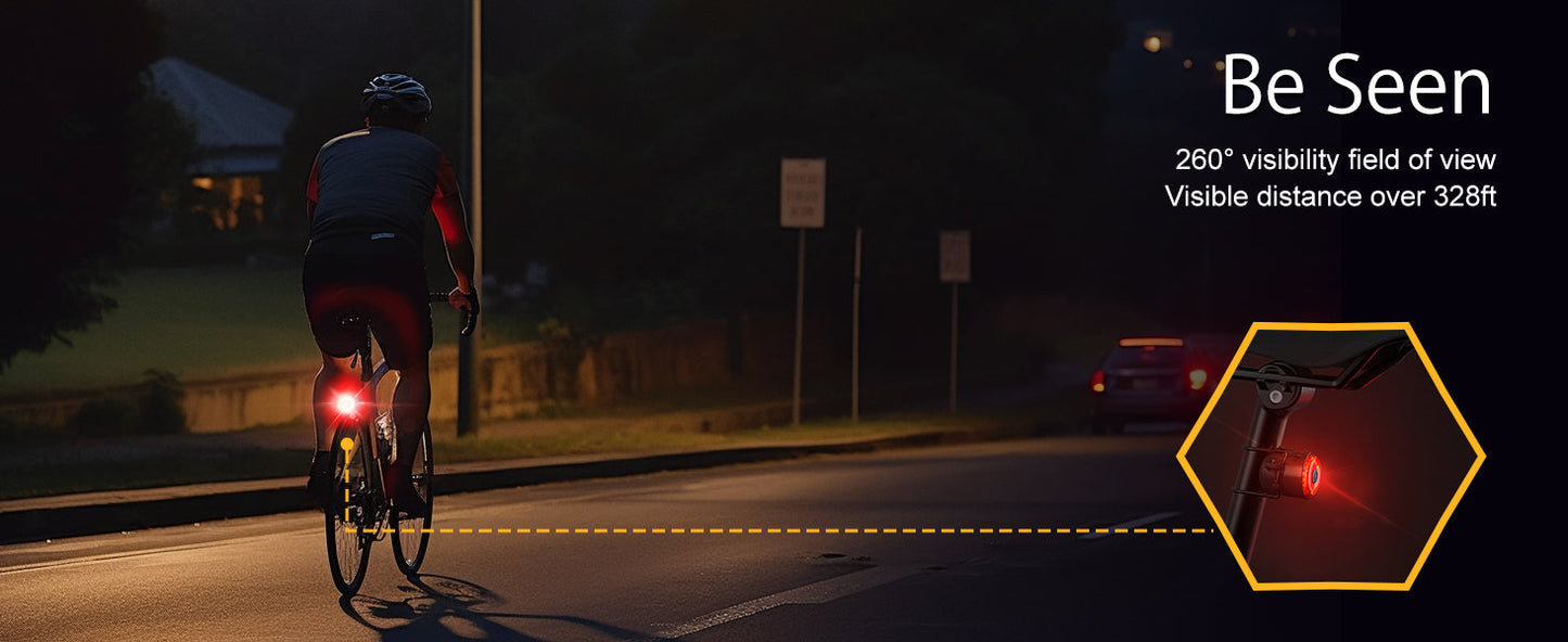 TOWILD TL03 Kerékpár hátsó lámpafék automatikus érzékelő kerékpáros hátsó lámpa USB újratölthető hátsó lámpa IPX7 vízálló 3 biztonsági mód Ultra fényes éjszakai biztonságos motorozáshoz