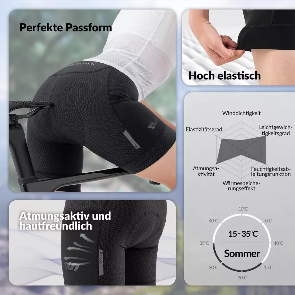 ROCKBROS TVI kerékpáros rövidnadrág női kerékpáros nadrág 4D párnázott kerékpáros rövidnadrág rövid leggings
