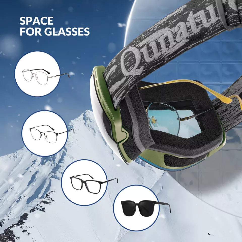 Qunature síszemüveg snowboard szemüveg páramentes UV400 női/férfi szemüvegeseknek
