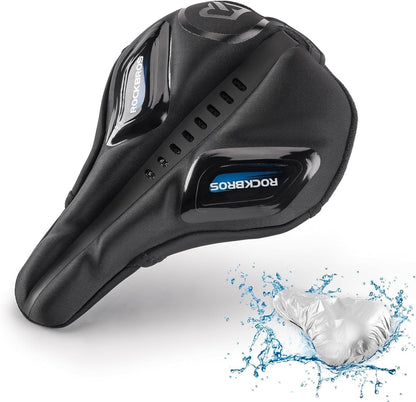 Kerékpár üléshuzat esővédő zselés nyereghuzattal MTB országúti kerékpárhoz e-bike piros/kék