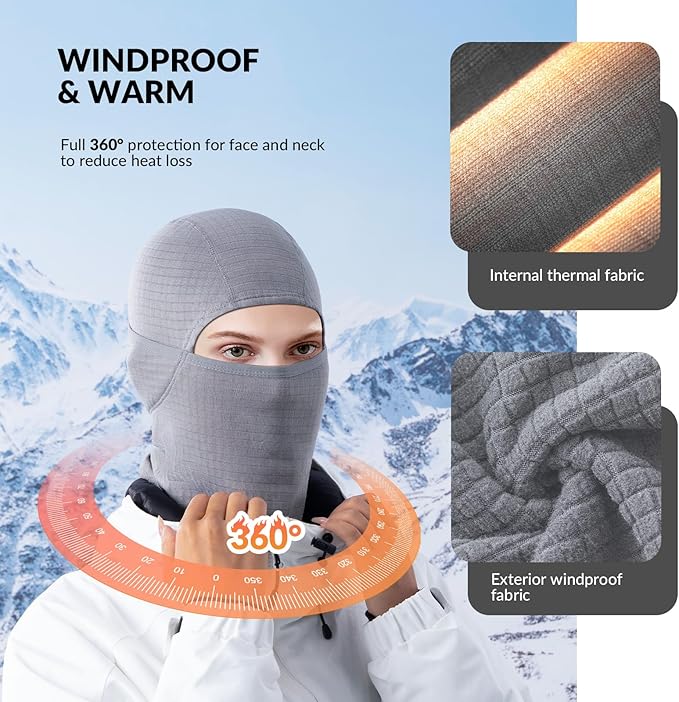 Qunature Balaclava Téli Símaszk Balaclava Sí Motorkerékpár Arcmaszk Női/Férfi Meleg, Szélálló Légáteresztő Balaclava szabadtéri sportokhoz Síelés Snowboard Kerékpározáshoz