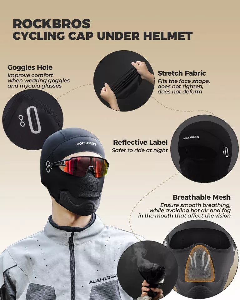 ROCKBROS motorkerékpár fejvédő Balaclava meleg polár kerékpár balaklavák
