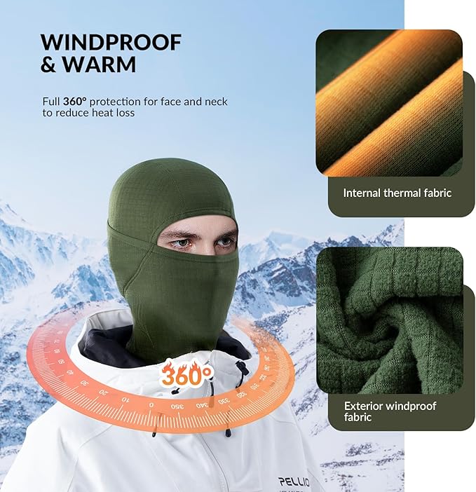 Qunature Balaclava Téli Símaszk Balaclava Sí Motorkerékpár Arcmaszk Női/Férfi Meleg, Szélálló Légáteresztő Balaclava szabadtéri sportokhoz Síelés Snowboard Kerékpározáshoz