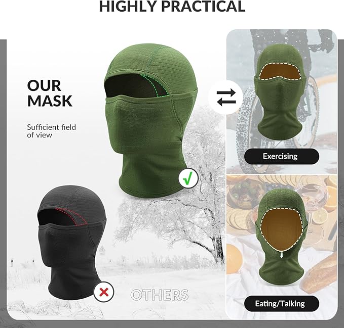 Qunature Balaclava Téli Símaszk Balaclava Sí Motorkerékpár Arcmaszk Női/Férfi Meleg, Szélálló Légáteresztő Balaclava szabadtéri sportokhoz Síelés Snowboard Kerékpározáshoz