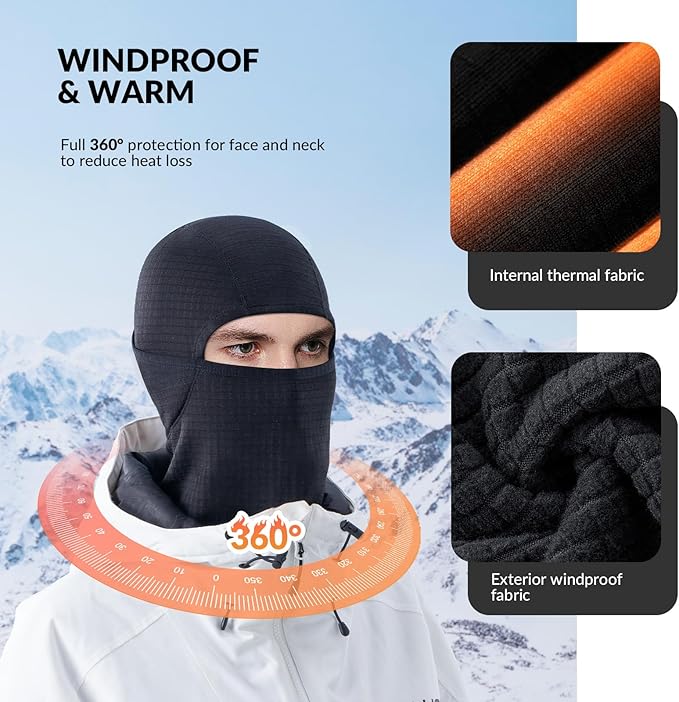 Qunature Balaclava Téli Símaszk Balaclava Sí Motorkerékpár Arcmaszk Női/Férfi Meleg, Szélálló Légáteresztő Balaclava szabadtéri sportokhoz Síelés Snowboard Kerékpározáshoz
