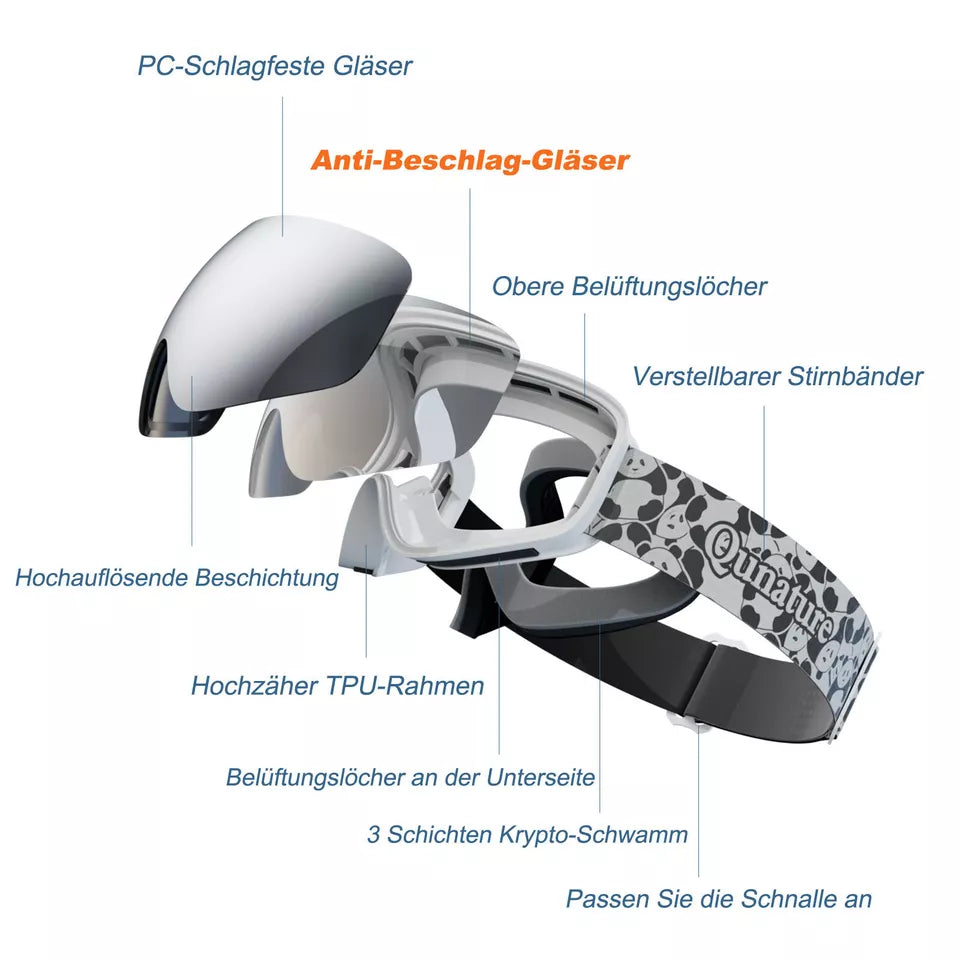 Qunature síszemüveg, snowboard szemüveg szemüveges gyerekeknek és felnőtteknek, páramentesítő